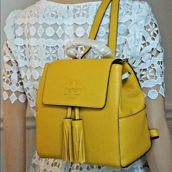 Tory Burch Handbags - Tory Burch Thea yellow mini size backpack leather